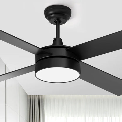48" Black Ceiling Fan with Light