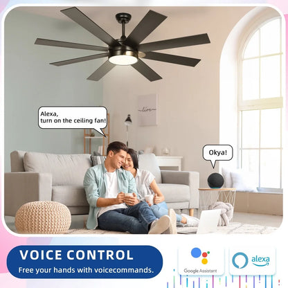 60" Smart Ceiling Fan Light