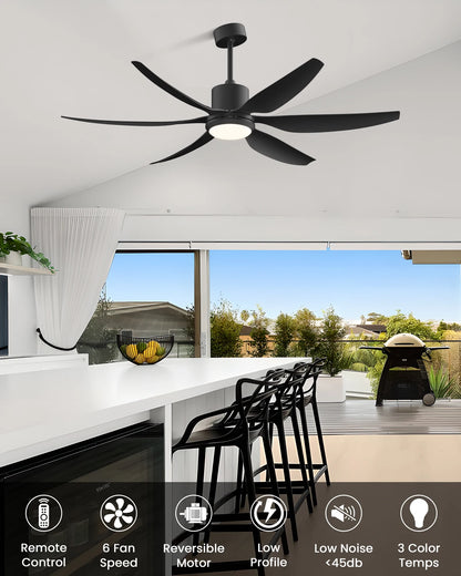 66" Large Ceiling Fan with Light