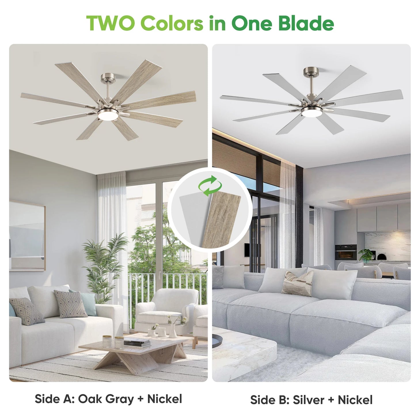 62"Ceiling Fan with Light