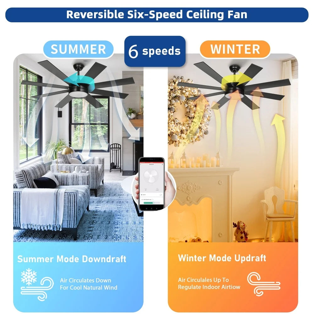 60" Smart Ceiling Fan Light