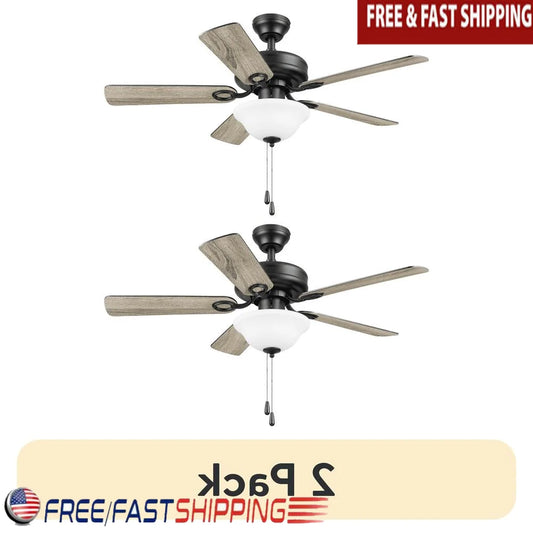 44" Black Ceiling Fan with Light