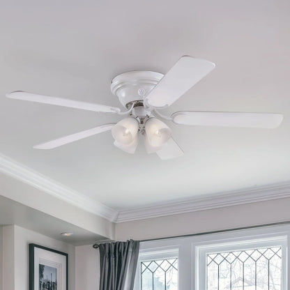 52" Reversible Blade Ceiling Fan with Light