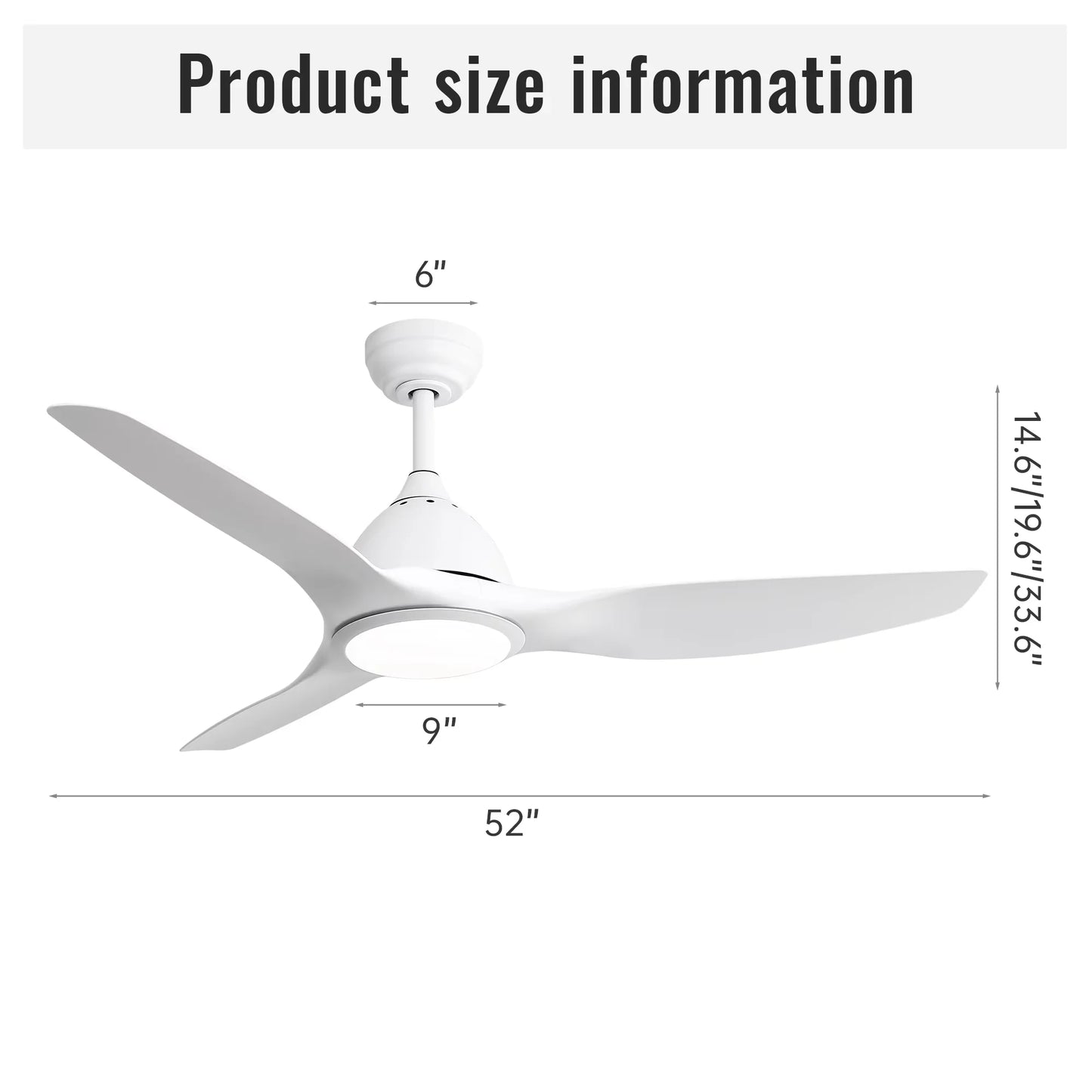 52" ceiling fan with LED