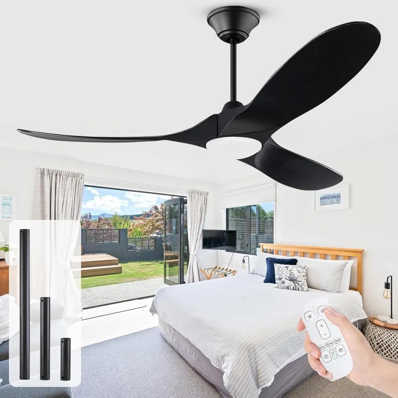 70'' Black Ceiling Fan with Light