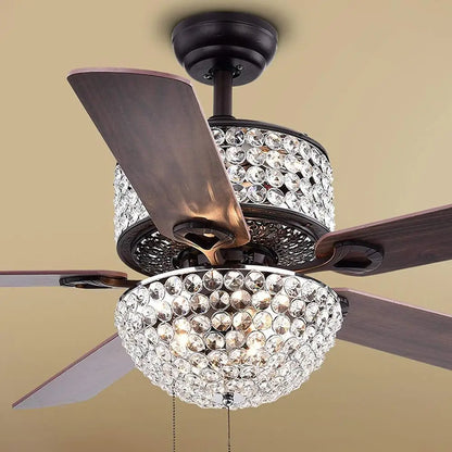 52 inch 6 Light Crystal Ceiling Fan