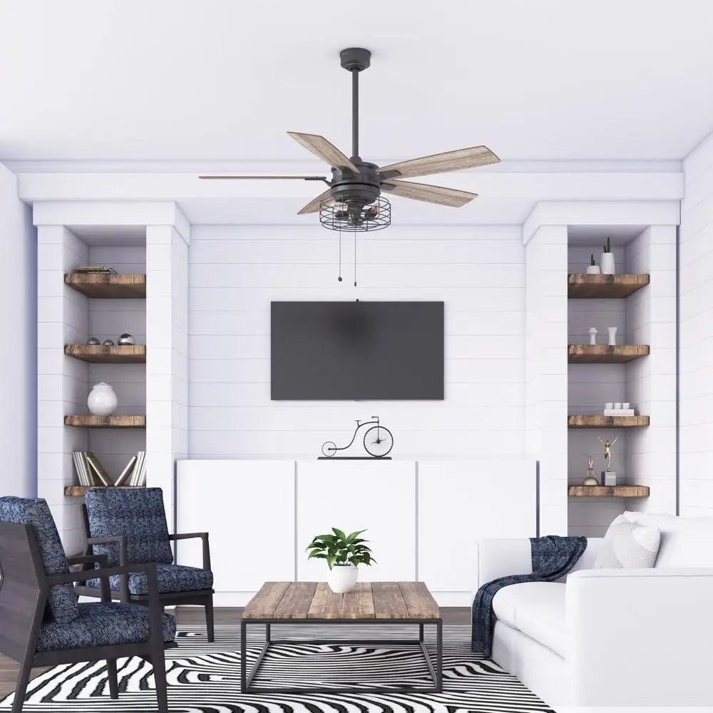 52" Industrial Ceiling Fan with Light