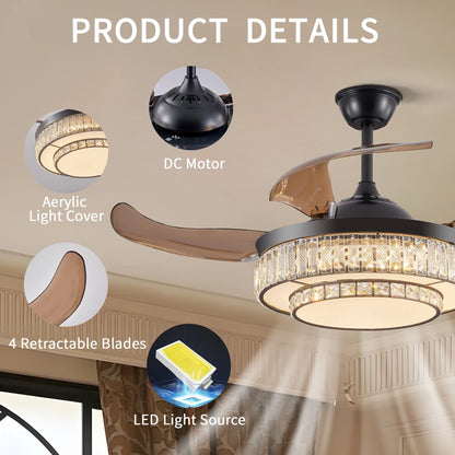 Crystal Ceiling Fan Light