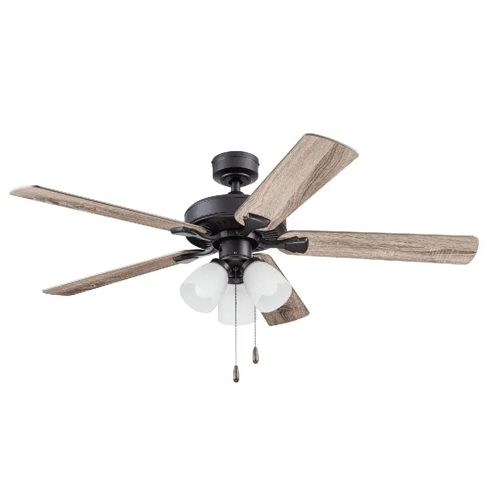 52" Ceiling Fan with Frosted Glass Light