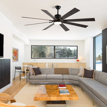 72" Large Diameter Black Ceiling Fan