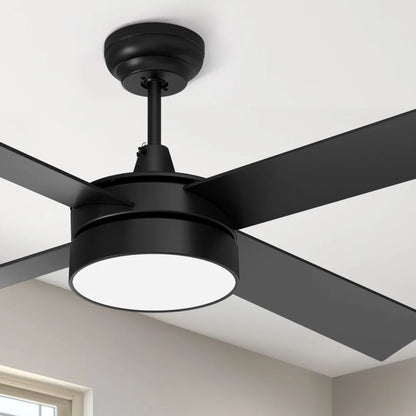 48" Black Ceiling Fan with Light